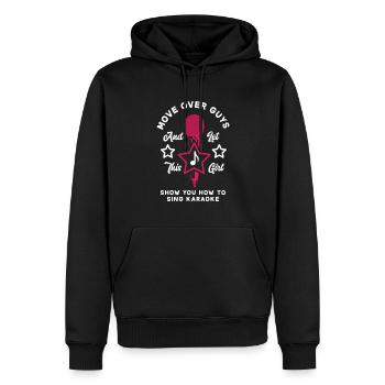 Chanteur de karaoké Chanteur de karaoké Musique - Sweat à capuche Premium bio Homme - noir - Devant - Nico (187cm)