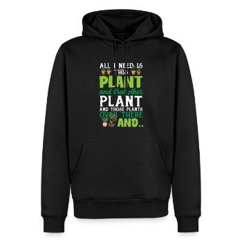 Jardinier, Jardinier, Jardinier, Jardinier Amateur, Plantes - Sweat à capuche Premium bio Homme - noir - Devant - Nico (187cm)