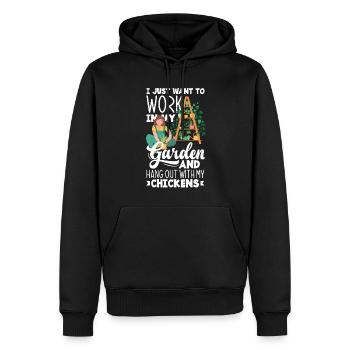 Jardinier, Jardinier, Jardinier, Jardinier Amateur, Plantes - Sweat à capuche Premium bio Homme - noir - Devant - Nico (187cm)