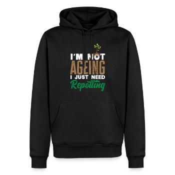 Jardinier, Jardinier, Jardinier, Jardinier Amateur, Plantes - Sweat à capuche Premium bio Homme - noir - Devant - Nico (187cm)