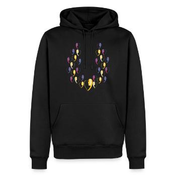 Les ailes du coeur d'un homme amoureux. - Sweat à capuche Premium bio Homme - noir - Devant - Nico (187cm)
