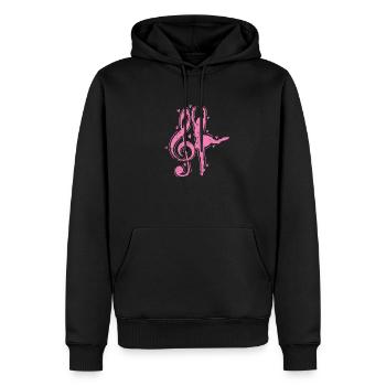 Ballerine et clé de fa, pour le ballet - Sweat à capuche Premium bio Homme - noir - Devant - Nico (187cm)