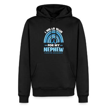 T1D Diabetes Typ 1 Diabetiker Geschenk - Männer Premium Bio Hoodie - Schwarz - Vorne - Nico (187cm)