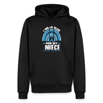T1D Diabetes Typ 1 Diabetiker Geschenk - Männer Premium Bio Hoodie - Schwarz - Vorne - Nico (187cm)