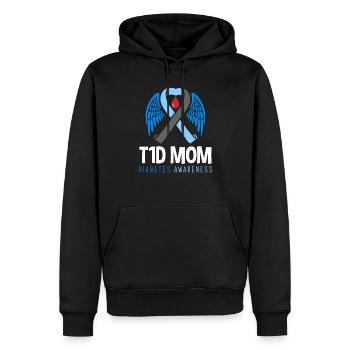 T1D Diabetes Typ 1 Diabetiker Geschenk - Männer Premium Bio Hoodie - Schwarz - Vorne - Nico (187cm)