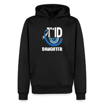 T1D Diabetes Type 1 Diabetic Gift - Men’s Premium Organic Hoodie - black - Front - Nico (187cm)
