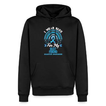 T1D Diabetes Type 1 Diabetic Gift - Men’s Premium Organic Hoodie - black - Front - Nico (187cm)