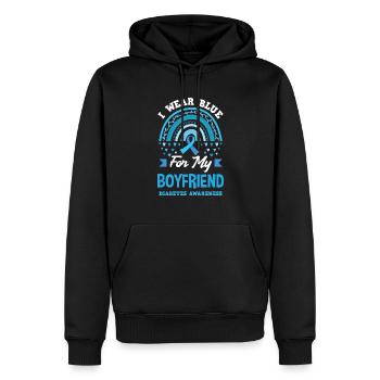 T1D Diabetes Typ 1 Diabetiker Geschenk - Männer Premium Bio Hoodie - Schwarz - Vorne - Nico (187cm)