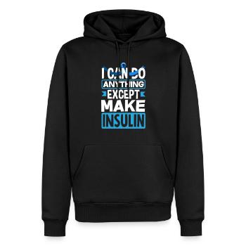 Cadeau pour diabétiques de type 1 pour diabétiques de type 1 - Sweat à capuche Premium bio Homme - noir - Devant - Nico (187cm)