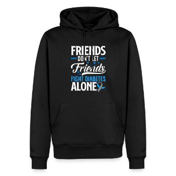 T1D Diabetes Type 1 Diabetic Gift - Men’s Premium Organic Hoodie - black - Front - Nico (187cm)