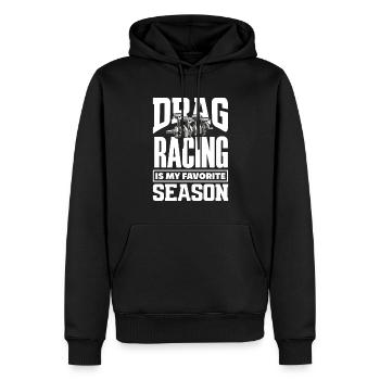 Drôle de voiture de course de voiture de course cadeau - Sweat à capuche Premium bio Homme - noir - Devant - Nico (187cm)