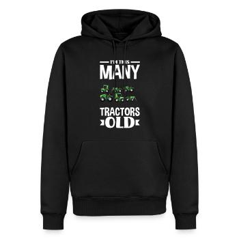 6e anniversaire tracteur 6 ans chemise d’anniversaire - Sweat à capuche Premium bio Homme - noir - Devant - Nico (187cm)