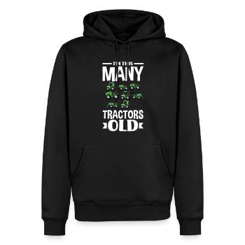8e anniversaire tracteur 8 ans chemise d’anniversaire - Sweat à capuche Premium bio Homme - noir - Devant - Nico (187cm)