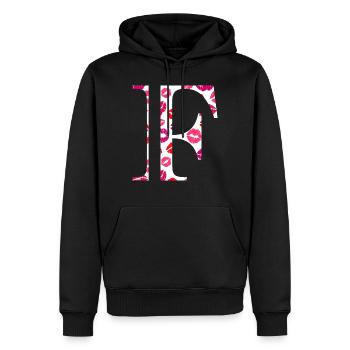 Buchstabe f Küsse - Männer Premium Bio Hoodie - Schwarz - Vorne - Nico (187cm)
