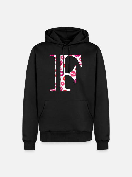 Letter f kisses - Men’s Premium Organic Hoodie - black