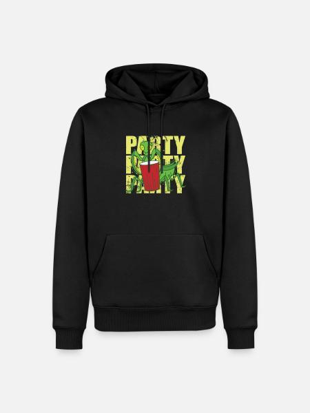 Party praying mantis with drink - Men’s Premium Organic Hoodie - black