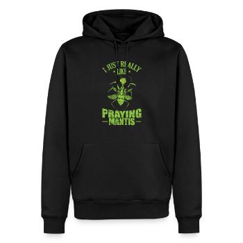 I just really like praying Mantis - Männer Premium Bio Hoodie - Schwarz - Vorne - Nico (187cm)