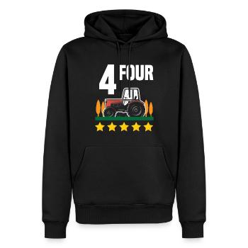4e anniversaire tracteur 4 ans chemise d’anniversaire - Sweat à capuche Premium bio Homme - noir - Devant - Nico (187cm)