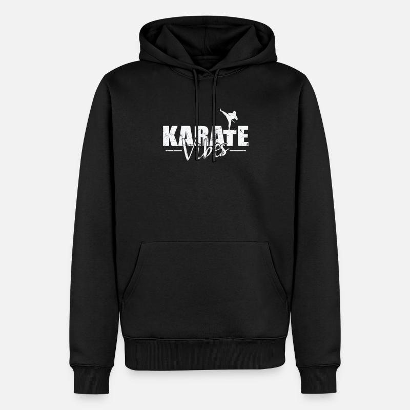 Karate Vibes - Männer Premium Bio Hoodie - Schwarz