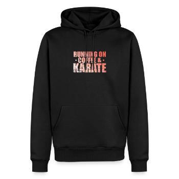 Running on Coffee & Karate - Männer Premium Bio Hoodie - Schwarz - Vorne - Nico (187cm)
