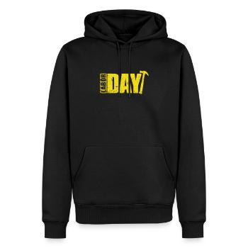 Fête du Travail aux États-Unis d’Amérique - Sweat à capuche Premium bio Homme - noir - Devant - Nico (187cm)