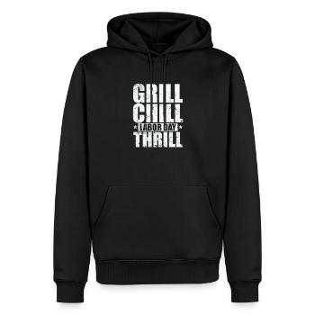 Grill Chill Labor Day Thrill - Männer Premium Bio Hoodie - Schwarz - Vorne - Nico (187cm)