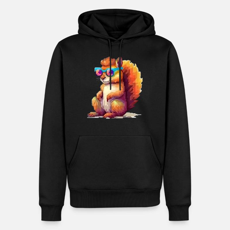 Pixulo das Eichhörnchen - Männer Premium Bio Hoodie - Schwarz