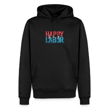 Happy Labor Day fleißige Arbeiter - Männer Premium Bio Hoodie - Schwarz - Vorne - Nico (187cm)