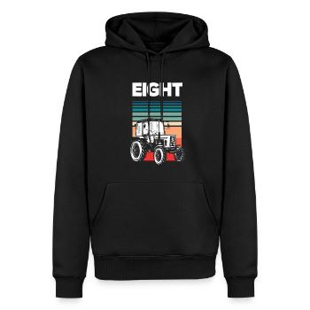 8e anniversaire tracteur 8 ans chemise d’anniversaire - Sweat à capuche Premium bio Homme - noir - Devant - Nico (187cm)
