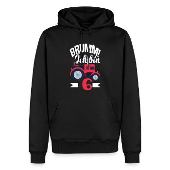 6e anniversaire tracteur 6 ans chemise d’anniversaire - Sweat à capuche Premium bio Homme - noir - Devant - Nico (187cm)