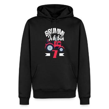 7e anniversaire tracteur 7 ans chemise d’anniversaire - Sweat à capuche Premium bio Homme - noir - Devant - Nico (187cm)