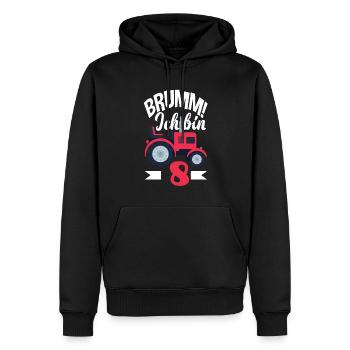 8e anniversaire tracteur 8 ans chemise d’anniversaire - Sweat à capuche Premium bio Homme - noir - Devant - Nico (187cm)