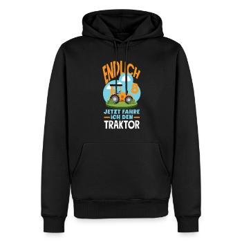 8e anniversaire tracteur 8 ans chemise d’anniversaire - Sweat à capuche Premium bio Homme - noir - Devant - Nico (187cm)