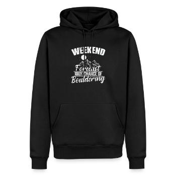 Prévisions du week-end 100% de chances de bloc - Sweat à capuche Premium bio Homme - noir - Devant - Nico (187cm)