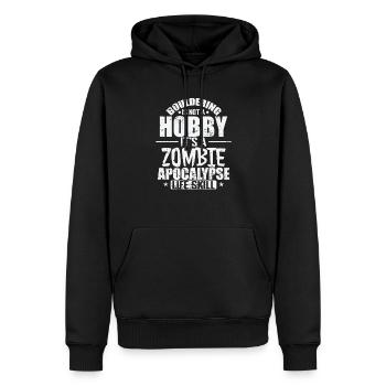 L’escalade de bloc est une compétence de vie de l’apocalypse zombie - Sweat à capuche Premium bio Homme - noir - Devant - Nico (187cm)