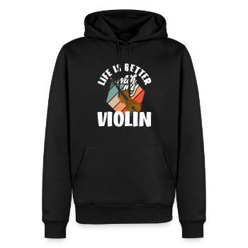 Geige Violine Geigenspieler Violinenspieler - Männer Premium Bio Hoodie - Schwarz - Vorne - Nico (187cm)