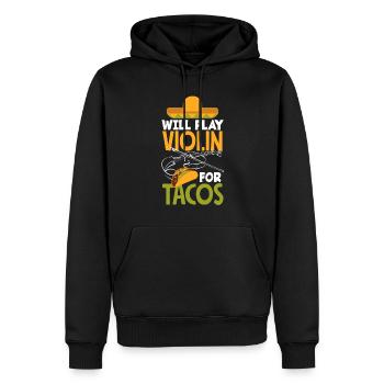 Violon Violon Violoniste Joueur de violon - Sweat à capuche Premium bio Homme - noir - Devant - Nico (187cm)