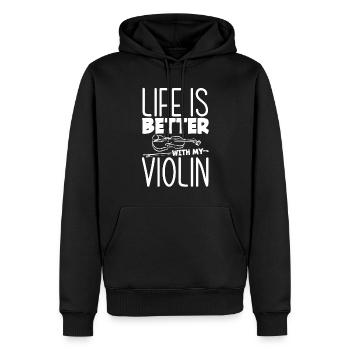 Geige Violine Geigenspieler Violinenspieler - Männer Premium Bio Hoodie - Schwarz - Vorne - Nico (187cm)
