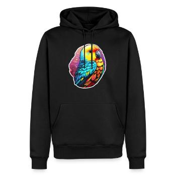 Sittich Fantasie - Männer Premium Bio Hoodie - Schwarz - Vorne - Nico (187cm)