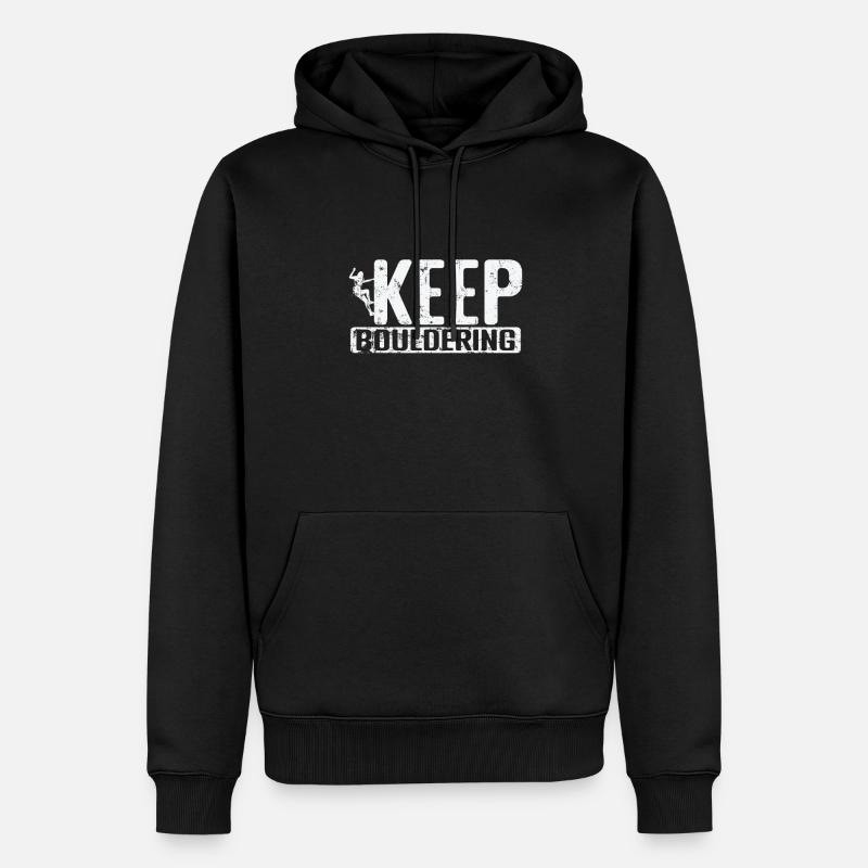 Keep Bouldering - Männer Premium Bio Hoodie - Schwarz