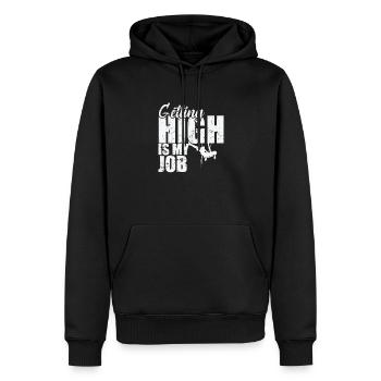 Se défoncer, c’est mon boulot Escalade de bloc - Sweat à capuche Premium bio Homme - noir - Devant - Nico (187cm)