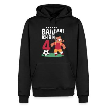 4e anniversaire 4 ans de football joueur de football - Sweat à capuche Premium bio Homme - noir - Devant - Nico (187cm)