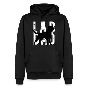 Labrador Lab Papa - Sweat à capuche Premium bio Homme - noir - Devant - Nico (187cm)