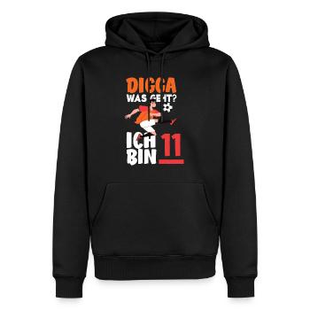 11. Geburtstag 11 Jahre Fußball Fußballspieler - Männer Premium Bio Hoodie - Schwarz - Vorne - Nico (187cm)