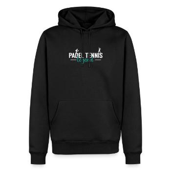 Légende du padel - Sweat à capuche Premium bio Homme - noir - Devant - Nico (187cm)