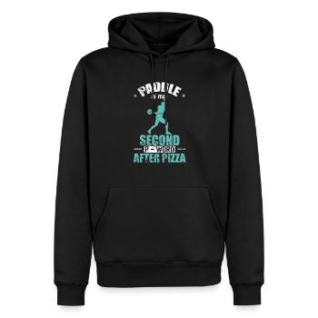 Paddle is my Second P-Word after Pizza - Männer Premium Bio Hoodie - Schwarz - Vorne - Nico (187cm)