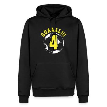 4e anniversaire 4 ans de football joueur de football - Sweat à capuche Premium bio Homme - noir - Devant - Nico (187cm)