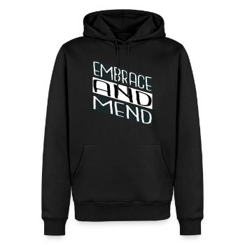 Déclaration sur le bien-être émotionnel du pouvoir de guérison - Sweat à capuche Premium bio Homme - noir - Devant - Nico (187cm)