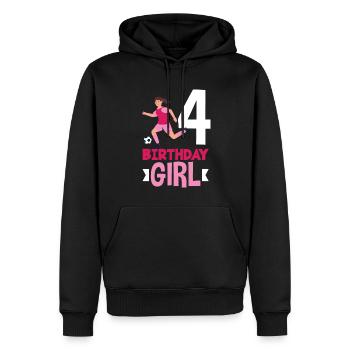 4e anniversaire 4 ans de football joueur de football - Sweat à capuche Premium bio Homme - noir - Devant - Nico (187cm)