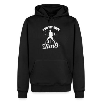 Je fais mes propres cascades de padel de tennis - Sweat à capuche Premium bio Homme - noir - Devant - Nico (187cm)